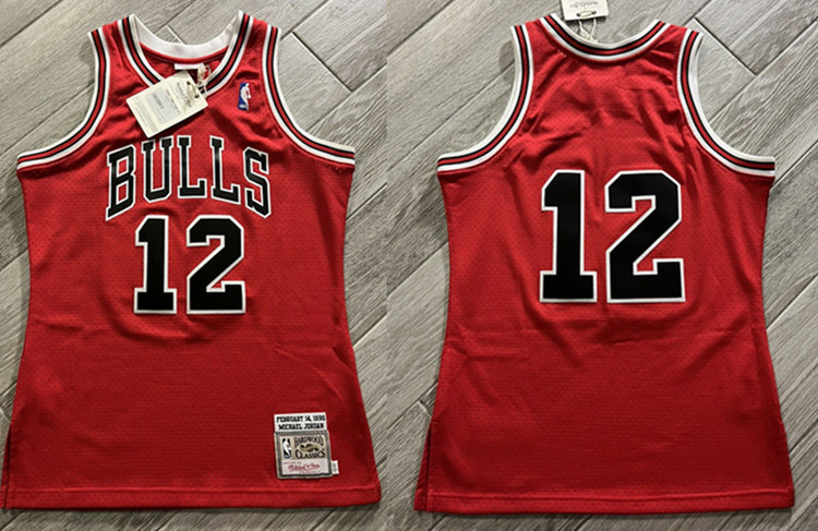 Men's Chicago Bulls #12 Michael Jordan 1990 Red Mitchell & Ness Throwback Stitched Jersey Men's Chicago Bulls #12 Michael Jordan 1990 Red Mitchell & Ness Throwback Stitched Jersey